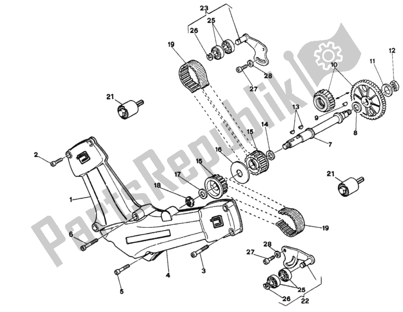 Todas as partes de Correia Dentada do Ducati Supersport 750 SS 1995